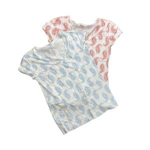 Two Medium Paisley Print Loft T-shirts